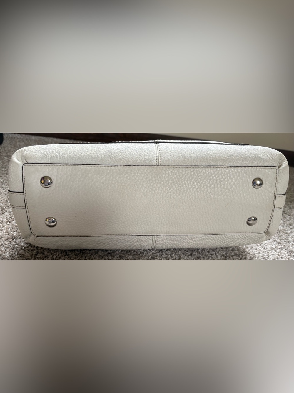 Coach Penelope White Ivory Pebble Leather Handbag purse - Picture 2 of 6